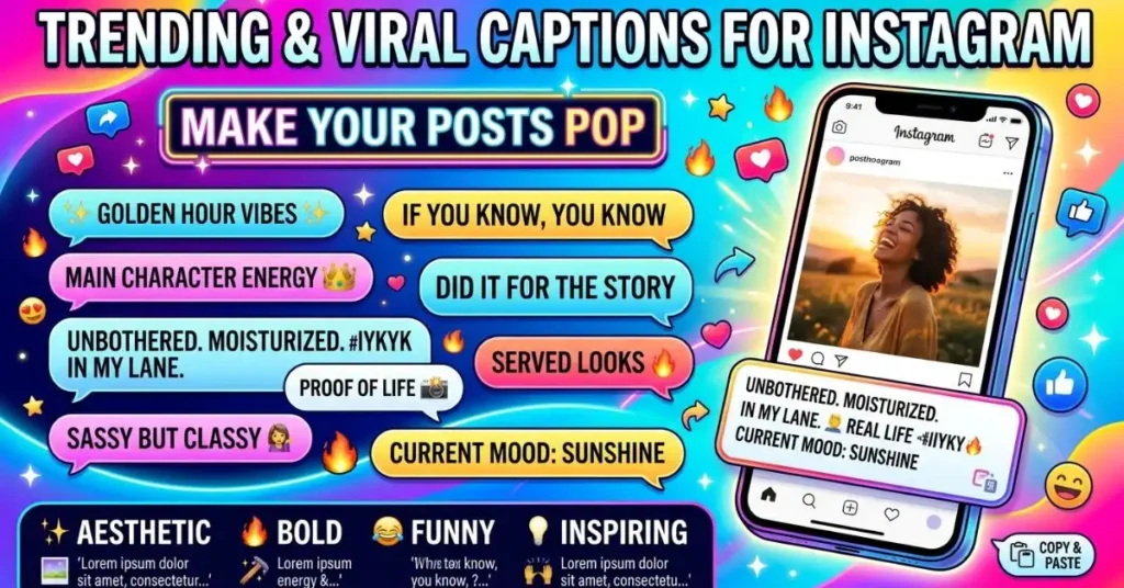 Trending & Viral Trending Captions for Instagram