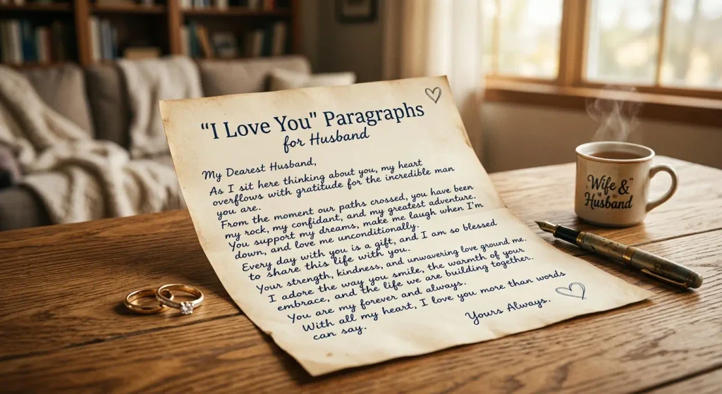 "I Love You" Paragraphs for Husband